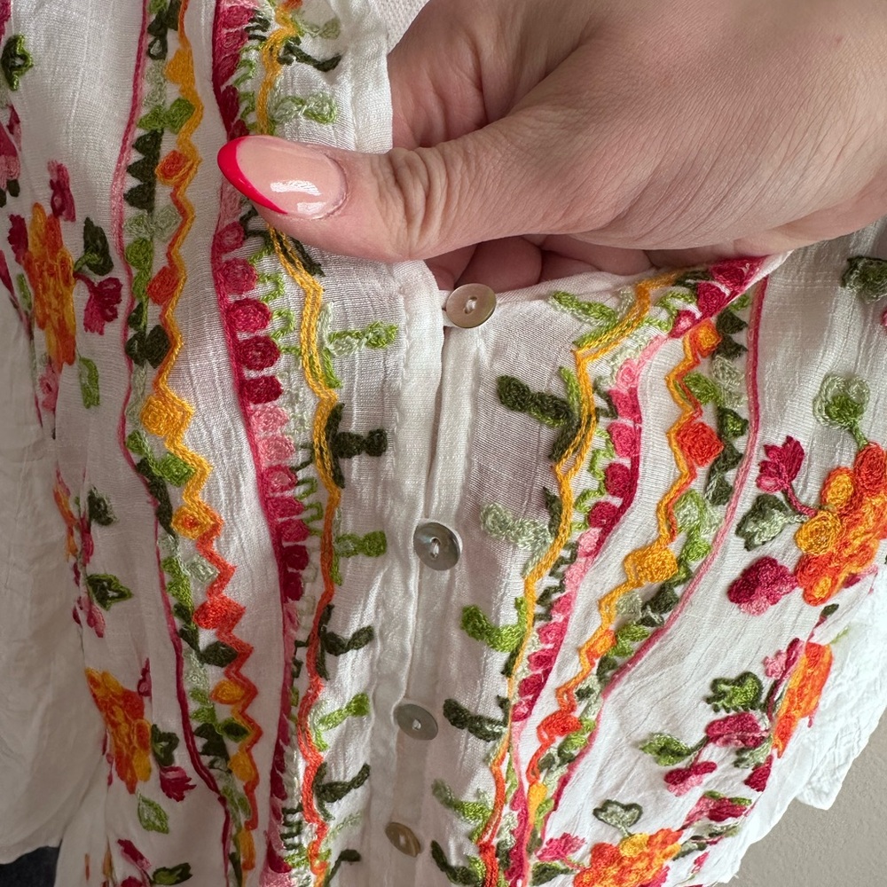 Embroidered Floral Blouse - Picture 6 of 12